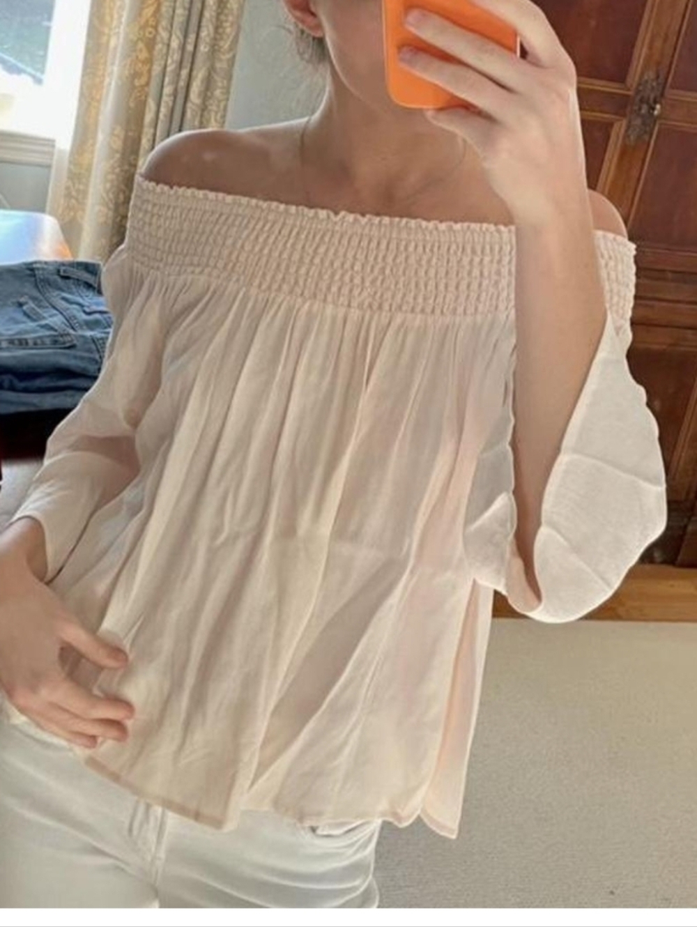 Talula MarcillyOff-Shoulder Light PeachTop Sz.XS NWT